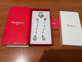 Conjunto de pendientes Rosa Clará y anillo