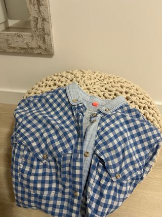 Camisa cuadros azul y blanca Talla S