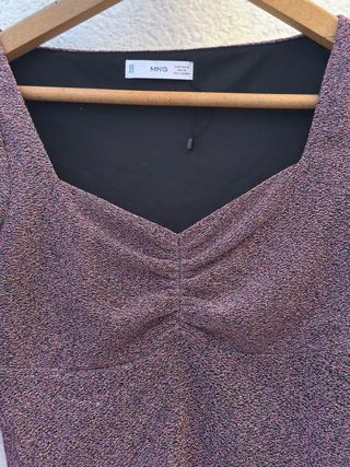 Camiseta Mango glitter rosa