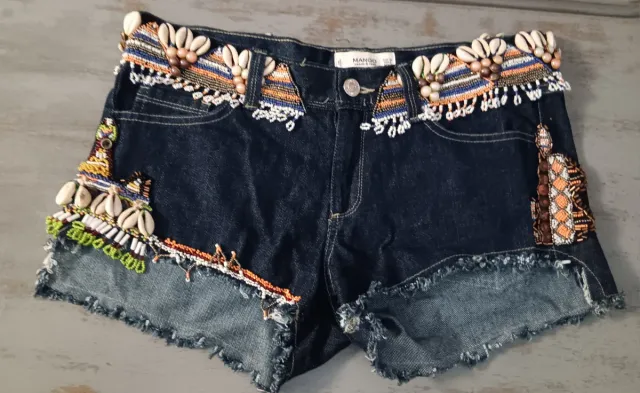 Shorts vaqueros Mango con abalorios