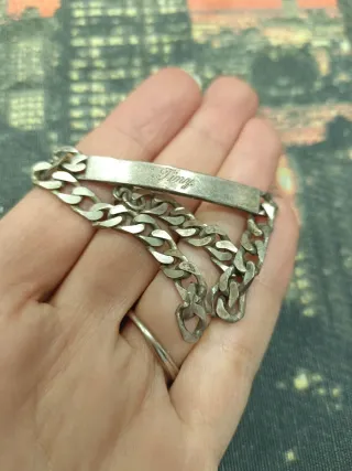 Pulsera de plata ley con nombre