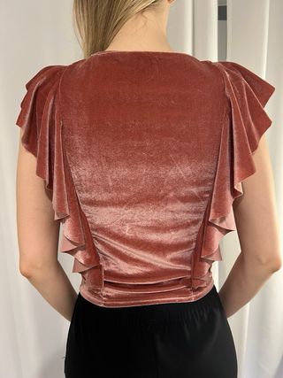 Top Stradivarius rosa terciopelo Talla M