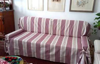 2 Copridivani 3 posti rigati con laccetti