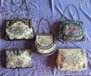Bolso de mano antiguo floral