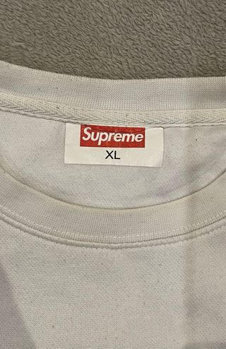 Sudadera Supreme Box Logo Blanca Roja XL