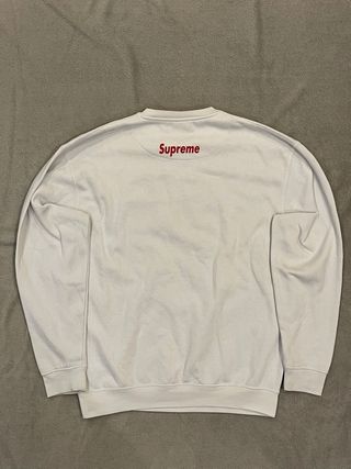 Sudadera Supreme Box Logo Blanca Roja XL