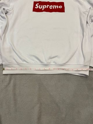 Sudadera Supreme Box Logo Blanca Roja XL