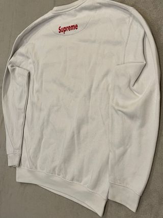 Sudadera Supreme Box Logo Blanca Roja XL