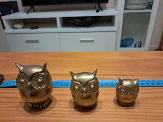 Set 3 Buhos Bronce Decorativos