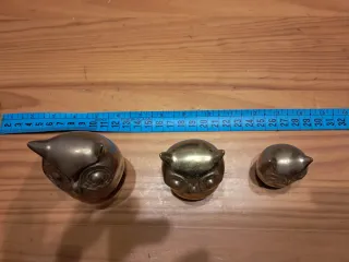 Set 3 Buhos Bronce Decorativos