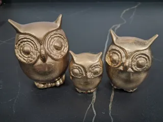 Set 3 Buhos Bronce Decorativos