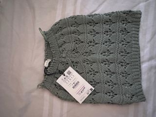 Top crochet verde talla única