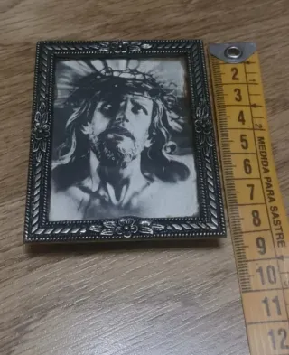 Cuadro religioso marco plata