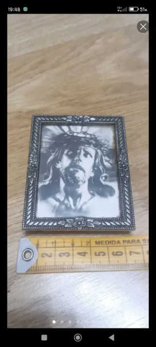 Cuadro religioso marco plata