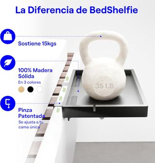 Bandeja Mesita Noche Negra 25x20cm