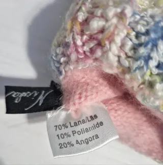 Guantes de lana multicolor y rosa