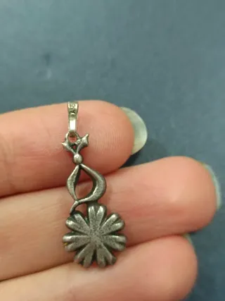 Colgante Plata Vintage Flor Marcasita