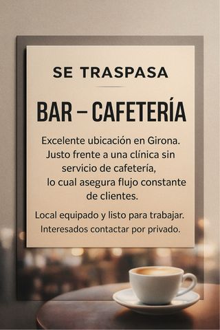 Traspaso Bar-Cafetería en Girona