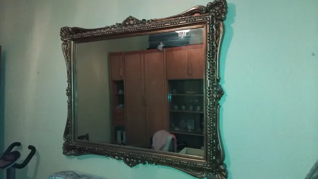 Espejo grande decorativo madera y cristal