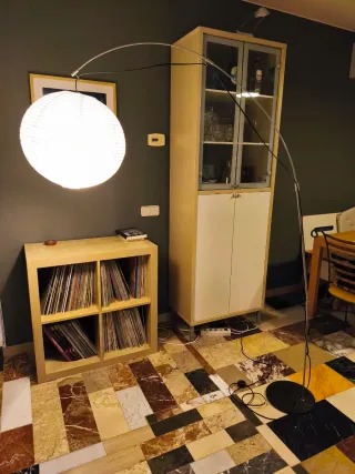 Lámpara Arco Hábitat Plata/Blanco