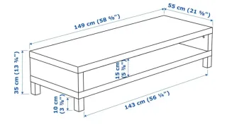 Mueble TV LACK IKEA Negro/Marrón