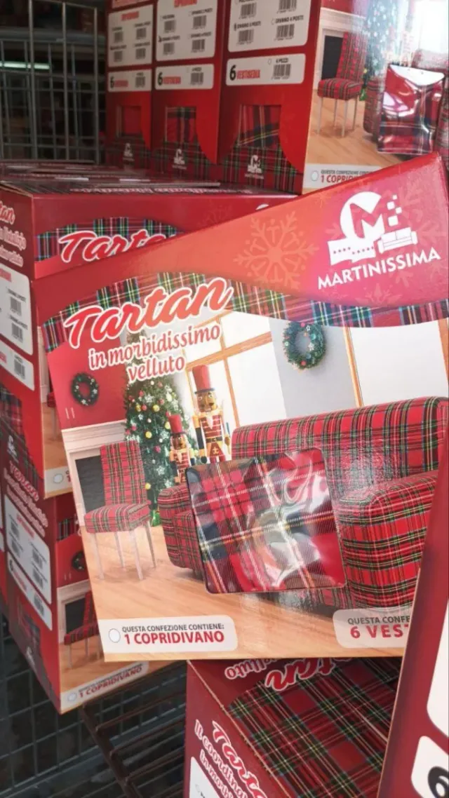 Set 6 coprisedie e copridivano tartan