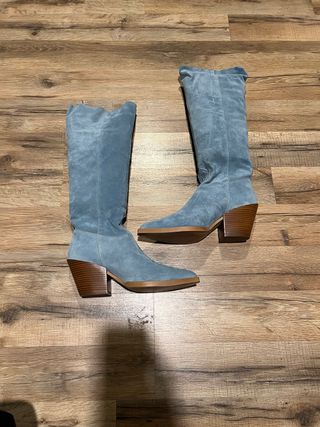 Botas de piel altas azules talla 38 SIN ESTRENAR