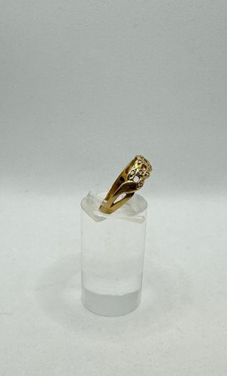 Anillo de oro de 18k circonitas, 1.75 g, T-18.