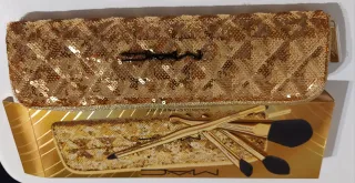 Estuche Mini MAC Dorado Lentejuelas