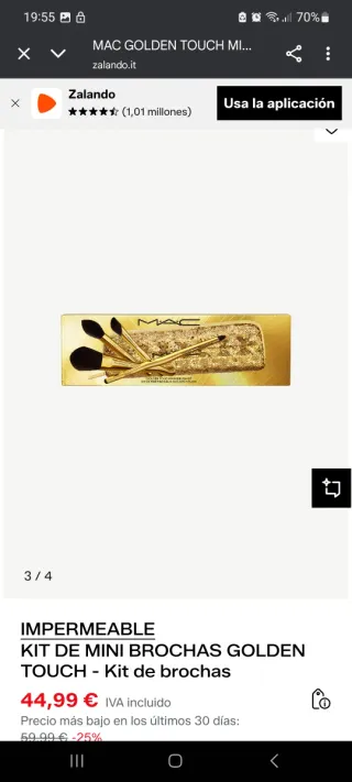 Estuche Mini MAC Dorado Lentejuelas