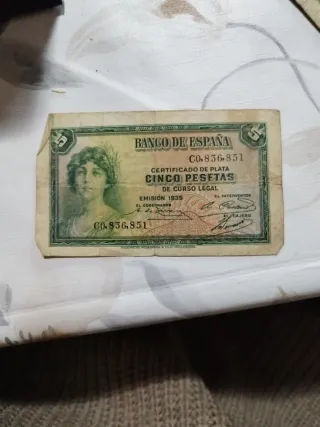 Billete 5 Pesetas Banco de España 1935