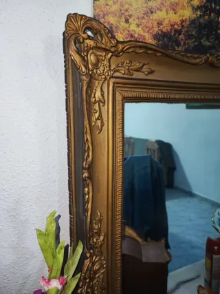 Espejo Madera Dorado Antiguo