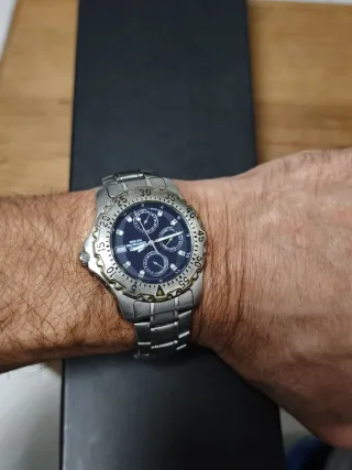 Reloj Lotus Cronógrafo Azul y Plateado