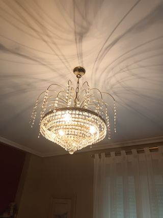 Lámpara de techo cristal dorada