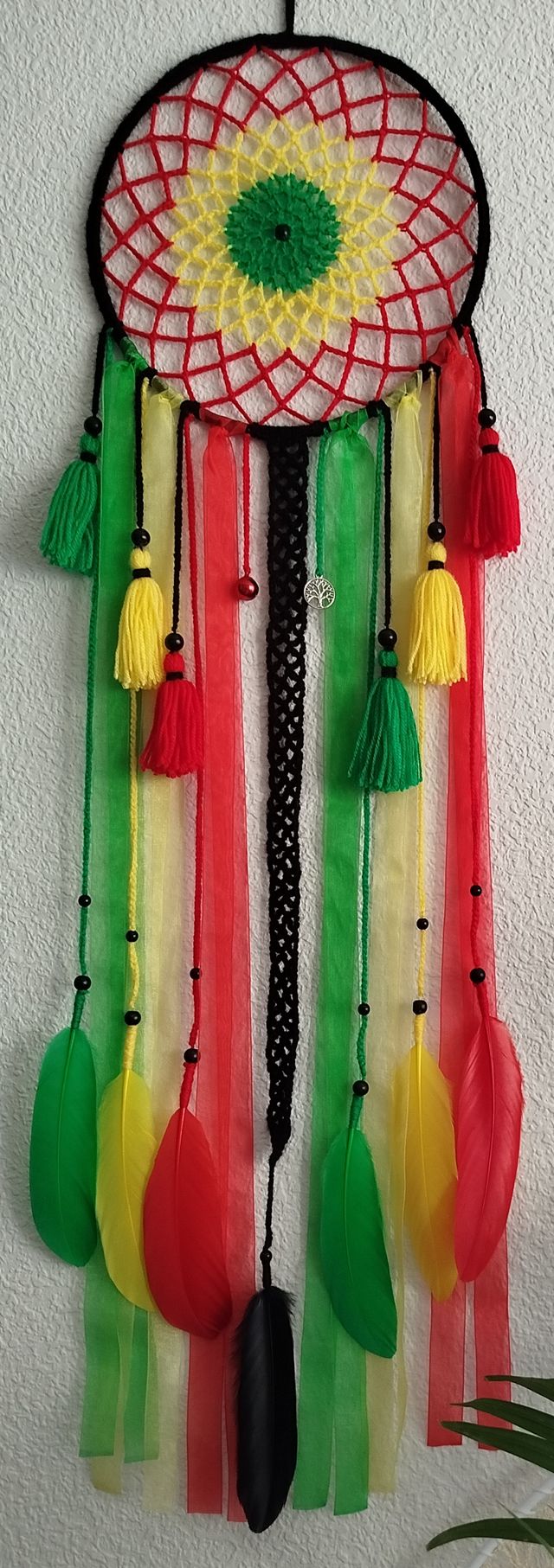 Atrapasueños grande 25 x 95 cm - rasta, reggae