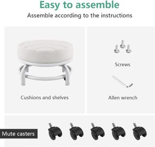 Taburete Blanco con Ruedas