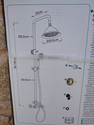 Columna Ducha Edouard Rousseau Retro Dorado