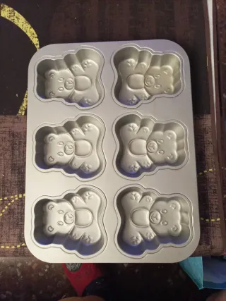 Molde metal ositos 6 minipasteles