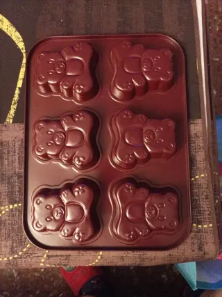 Molde metal ositos 6 minipasteles