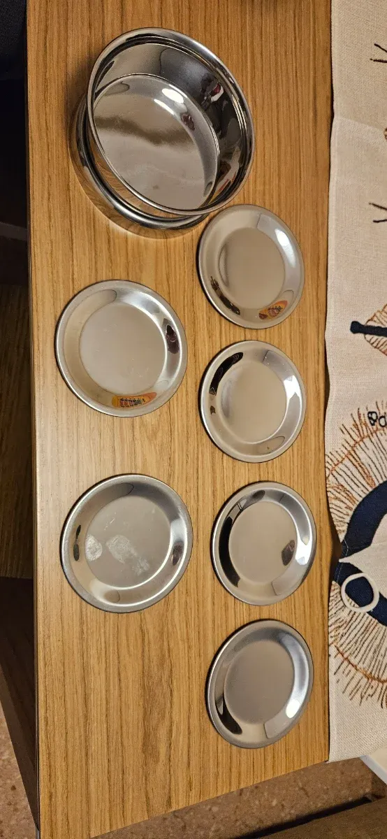 Juego de 6 posavasos plateados