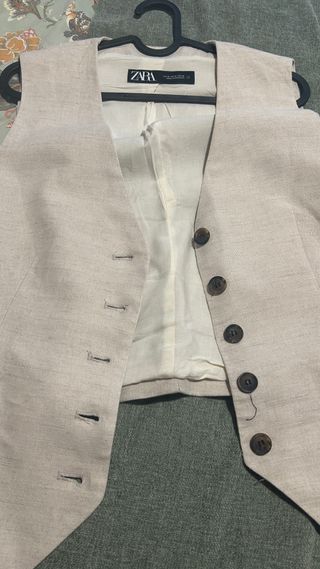 Chaleco Zara Talla M Lino
