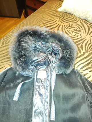 Cazadora Donjaz azul y gris pelo natural