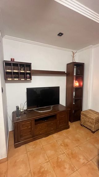 Conjunto muebles teka y sillas abacca