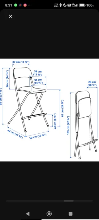 2 Bancos altos plegables Ikea