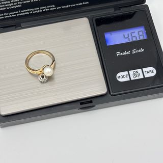 Anillo oro perla y diamante