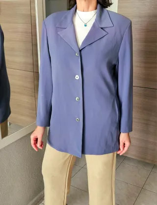 Blazer elegante vintage blu taglia 3XL