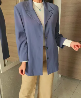 Blazer elegante vintage blu taglia 3XL