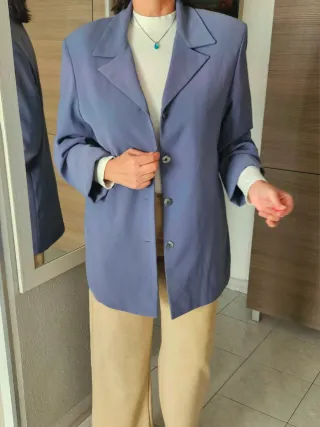 Blazer elegante vintage blu taglia 3XL