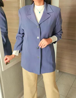 Blazer elegante vintage blu taglia 3XL