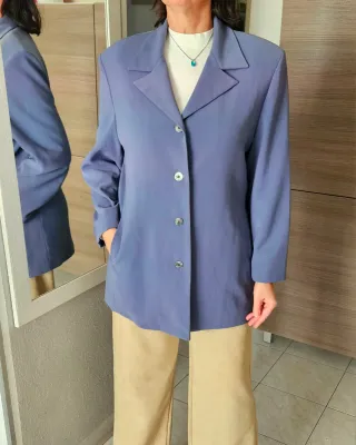 Blazer elegante vintage blu taglia 3XL